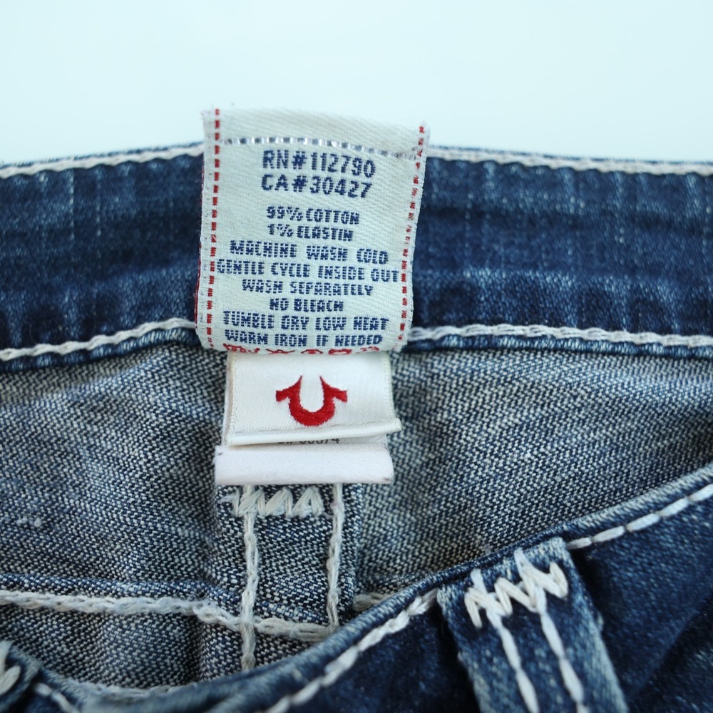 True Religion Josie Shorts Women's 28 Blue Dark Wash Denim Cuffed Flap Pockets - Picture 9 of 13